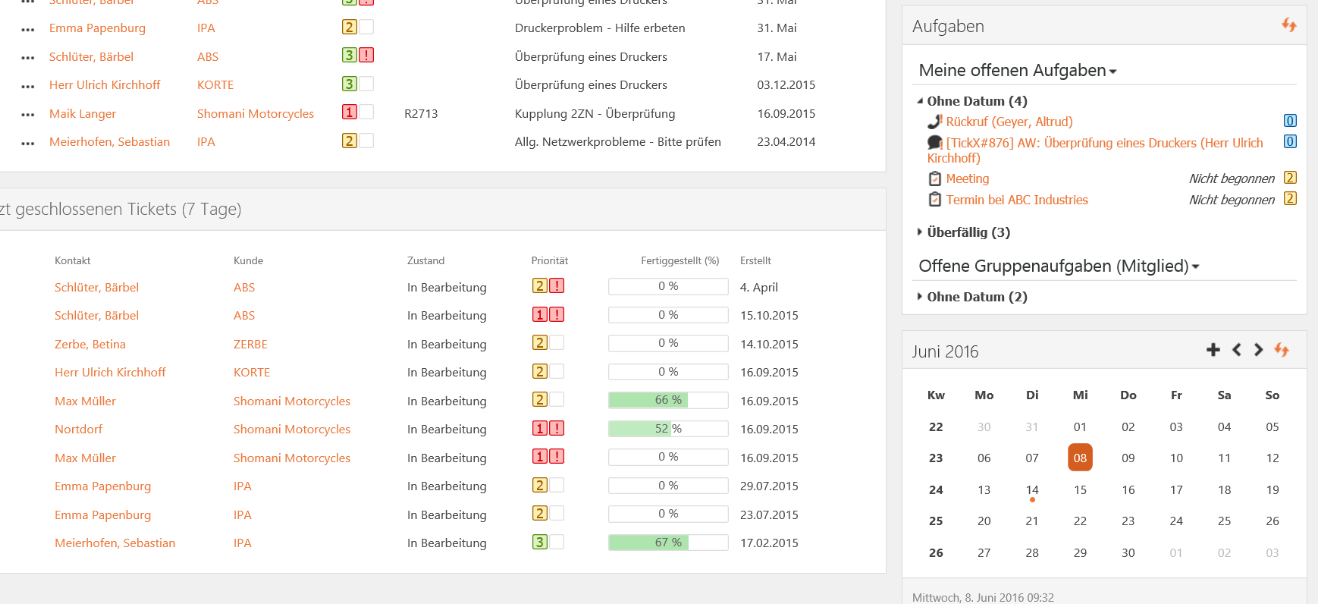 Ereignisse im TickX - TickX für Microsoft SharePoint