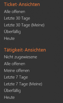 Ticket- und Tätigkeitsansichten im TickX - TickX für Microsoft SharePoint