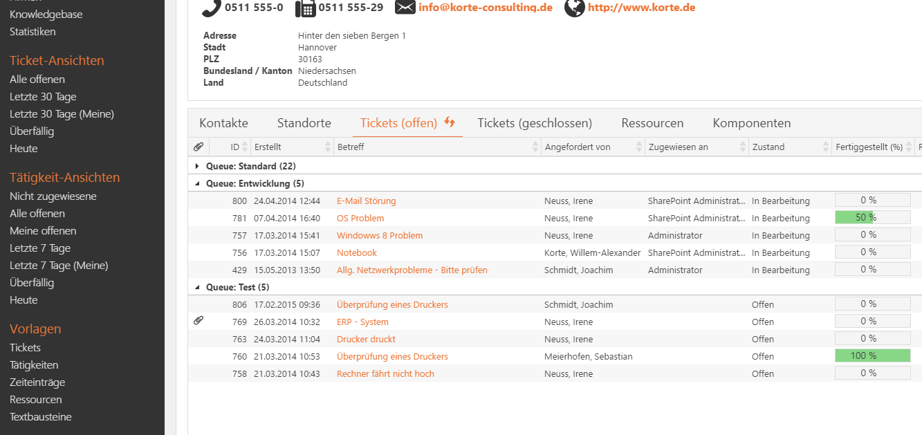 Tickets im TickX - TickX für Microsoft SharePoint